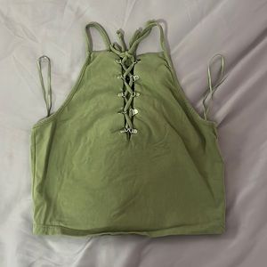Green cropped top